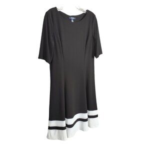 Chaps Sz L Dress Jersey Knit Scoop Neck Short Sleeve Shaped Fit Preppy Nautical